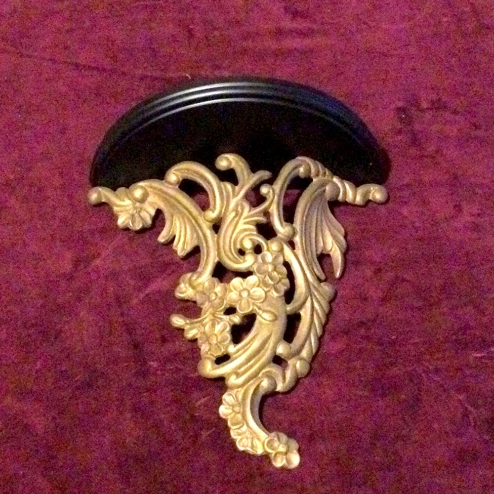 Decorative Brass Plated Display Wall Shelf